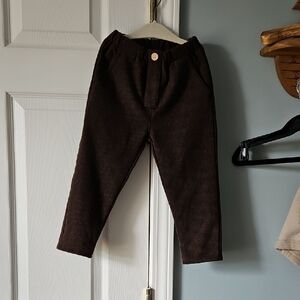 Zara Dark Brown Checkered Pull On Pants